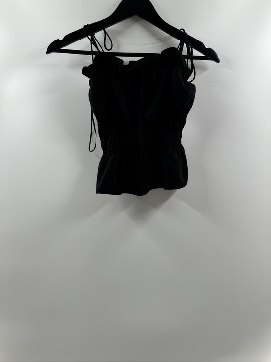 Topshop Tops - 🧸 Topshop Black Smocked Peplum Tank Top Women's US 2 Adjustable Straps